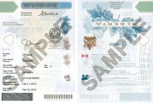 Alberta Birth Certificate